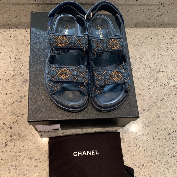 CHANEL | Shoes | Chanel Dark Denim Logo 